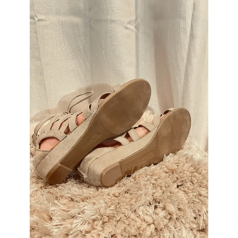 Madeline Girl Women's Lace‑Front Flats – Zipper Back – Brown – Size 9M – NWOB